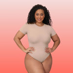 Body Gainant Manches Courtes avec String - BodySlim™